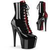 Pleaser - ADORE1020FH Plateau Laarzen, Paaldans schoenen - Paaldans schoenen - Zwart/Rood Product image